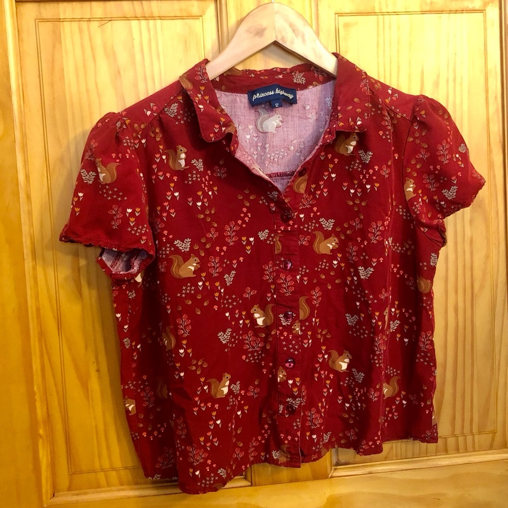 Printed Crop Blouse S/M